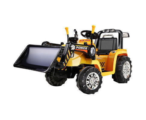 Kids Ride On Bulldozer Digger Electric Car - Yellow