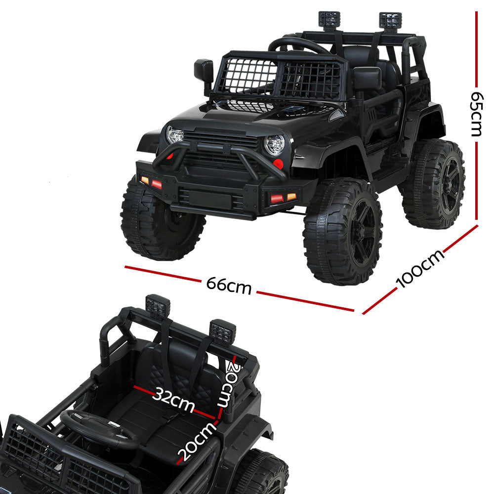 Kids Electric Ride On Car Jeep Toy Cars Remote 12V - Black