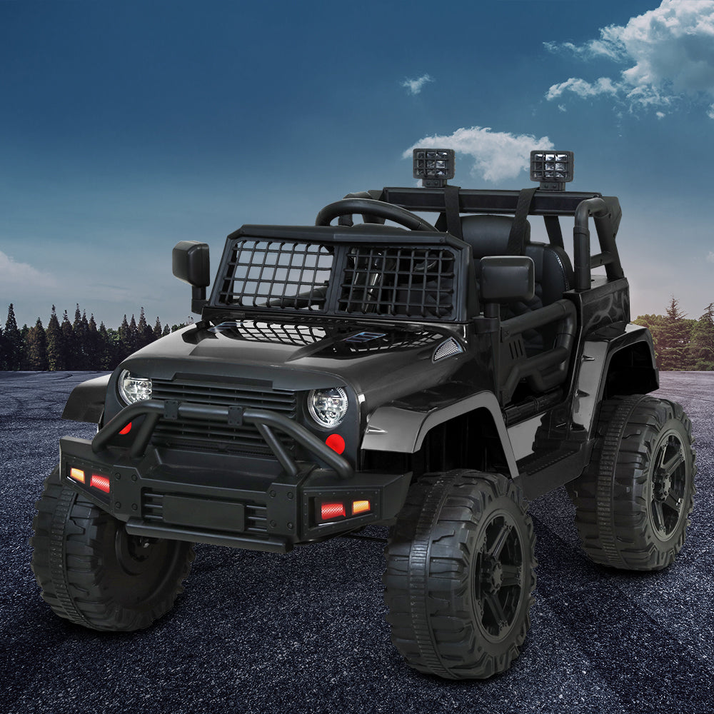 Kids Electric Ride On Car Jeep Toy Cars Remote 12V - Black