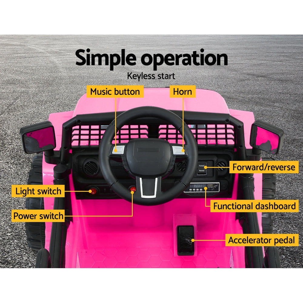 Kids Electric Ride On Car Jeep Toy Cars Remote 12V - Pink