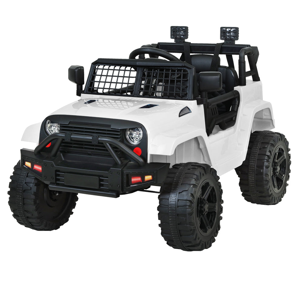 Kids Ride on Car Electric 12V Car Toys Jeep Battery Remote Control - White