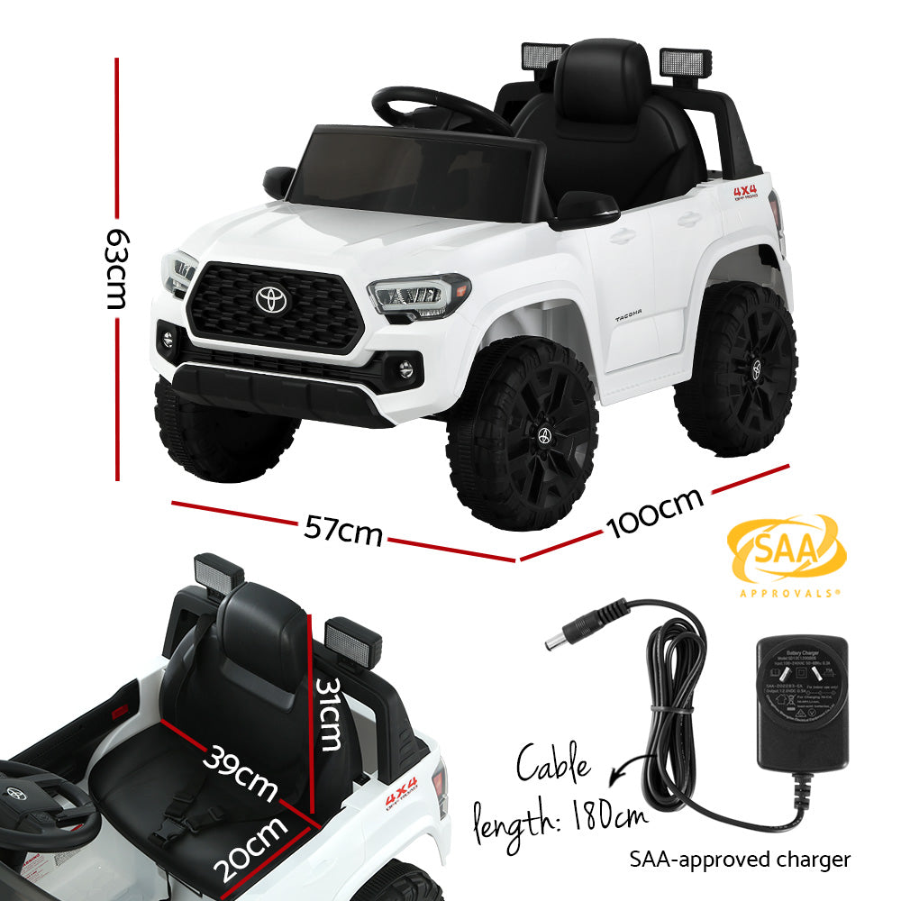 Toyota Ride On Car Kids Electric Toy Cars Tacoma Off Road Jeep 12V Battery - White