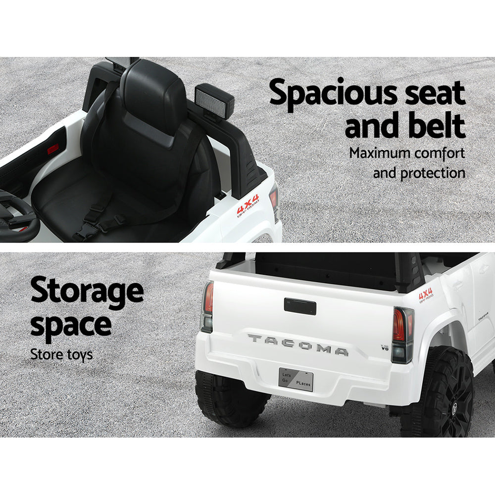 Toyota Ride On Car Kids Electric Toy Cars Tacoma Off Road Jeep 12V Battery - White