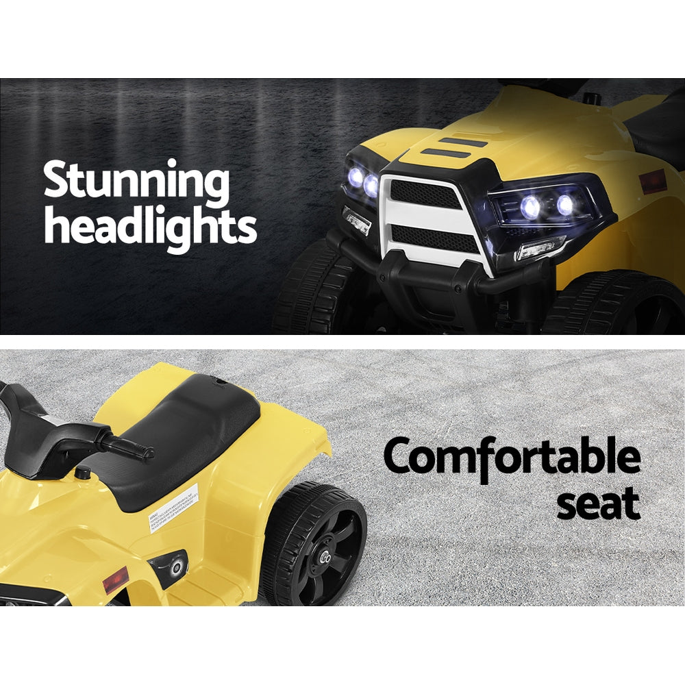 Kids Ride On ATV Quad Motorbike Car 4 Wheeler Electric Toys Battery - Yellow