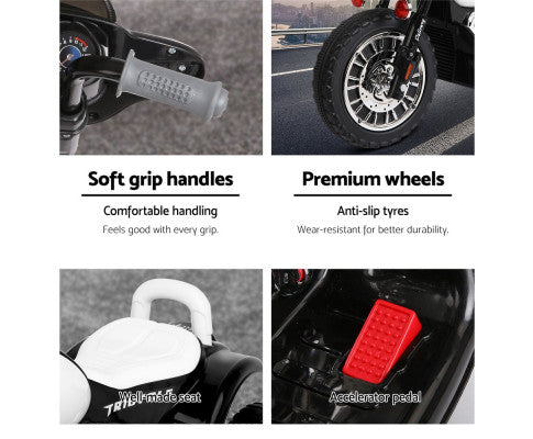 Kids Ride On Motorbike Motorcycle Toys - White