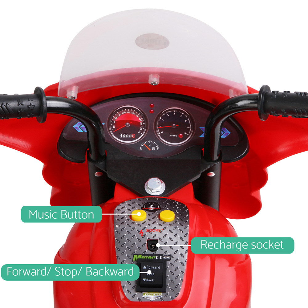 Kids Ride On Motorbike Motorcycle Car - Red