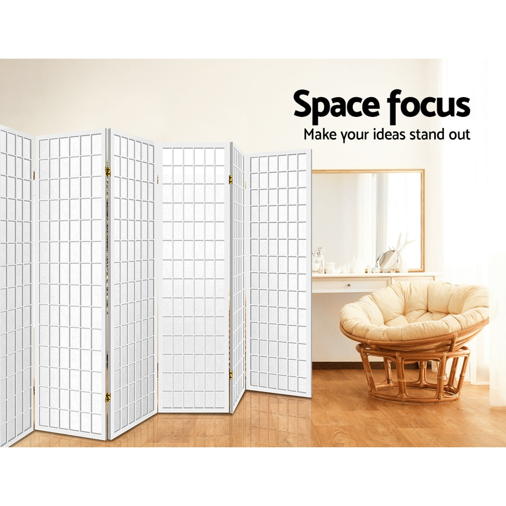 8 Panel Room Divider Screen 348x179cm - White