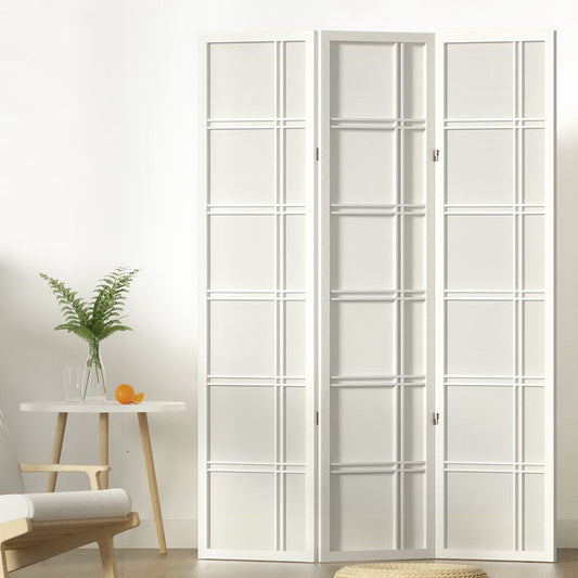 3 Panel Room Divider Screen 132x179cm - White