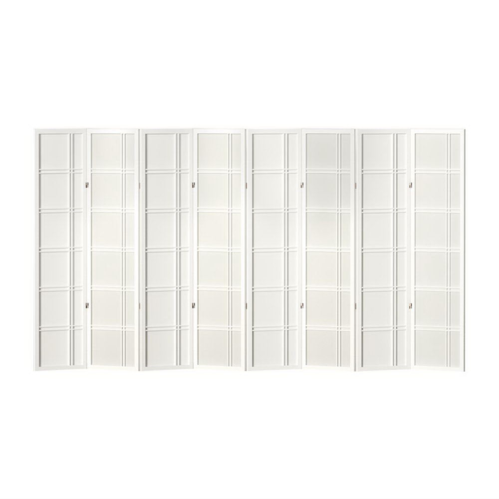 8 Panel Room Divider Screen 353x179cm - White
