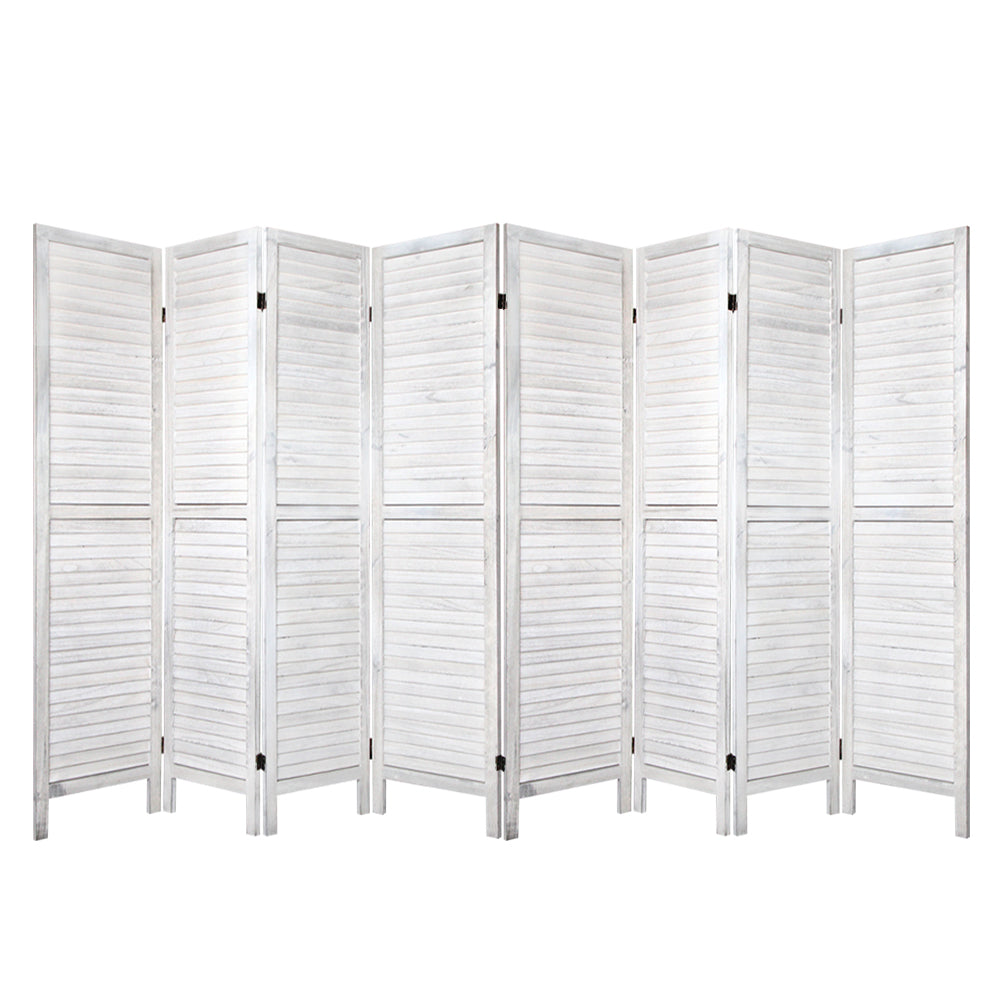 8 Panel Room Divider Screen 326x170cm - White