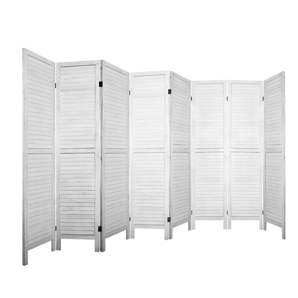 8 Panel Room Divider Screen 326x170cm - White