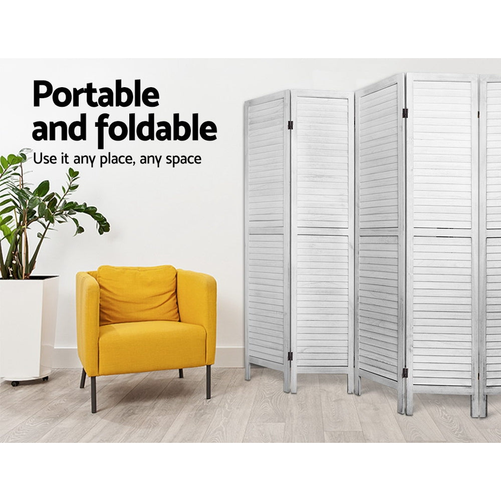 8 Panel Room Divider Screen 326x170cm - White