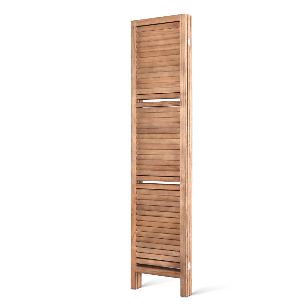 4 Panel Room Divider Screen 163x170cm Shelf - Oak