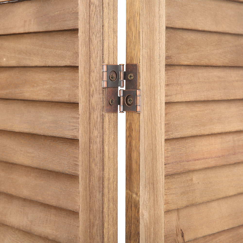 4 Panel Room Divider Screen 163x170cm Shelf - Oak