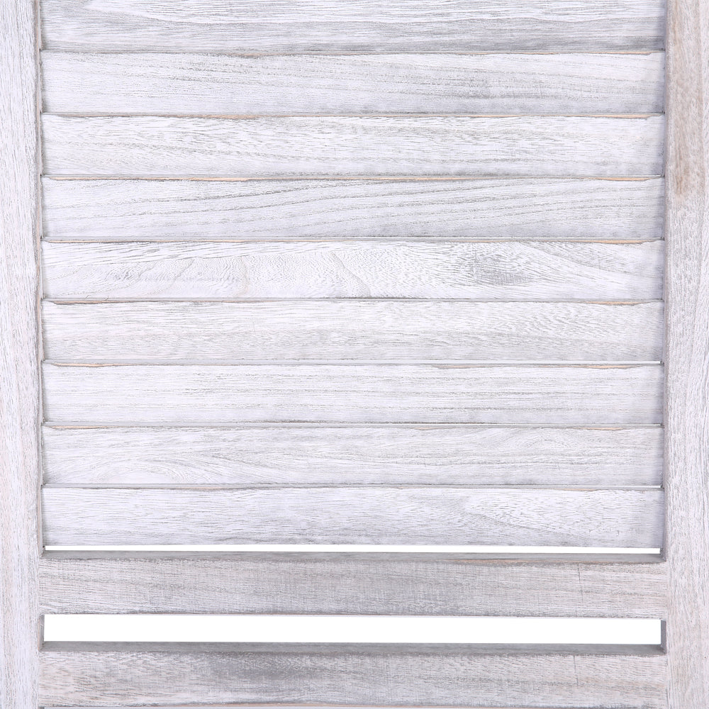 4 Panel Room Divider Screen 163x170cm Shelf - White