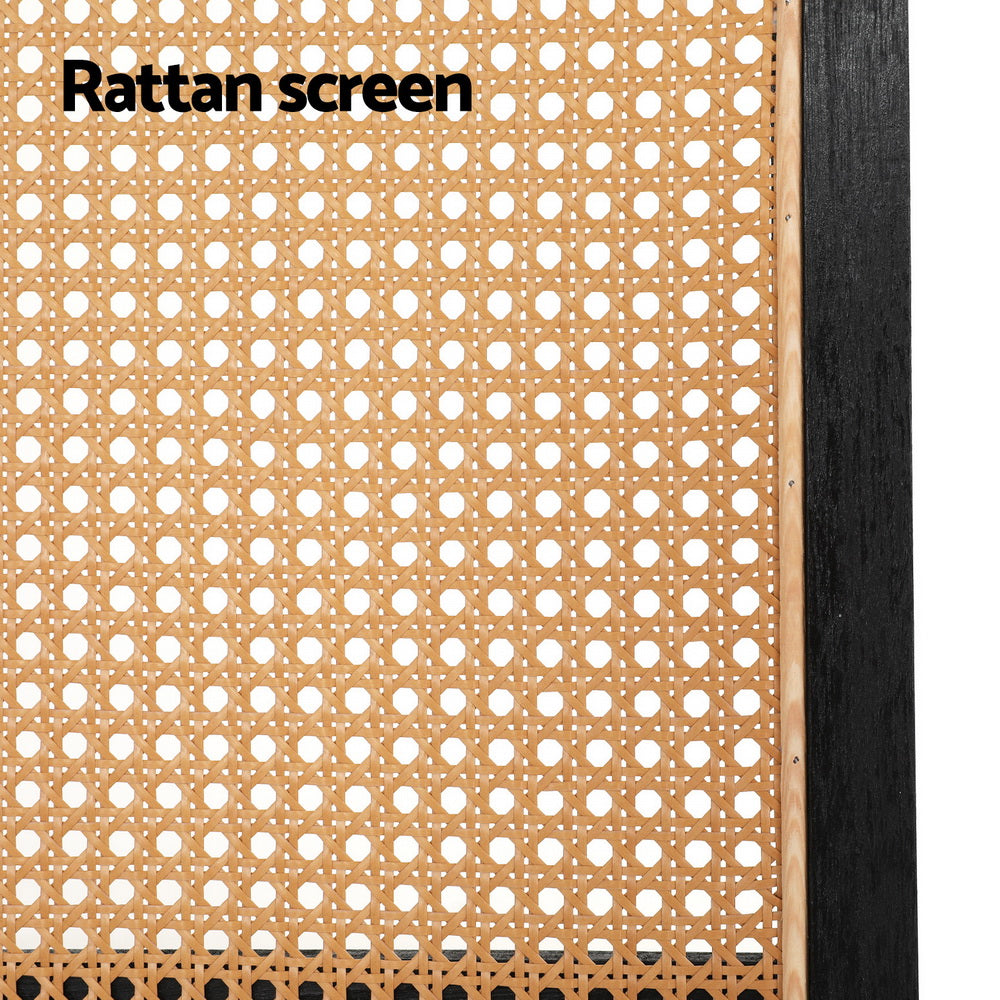 3 Panel Room Divider Screen 151x180cm Rattan - Brown