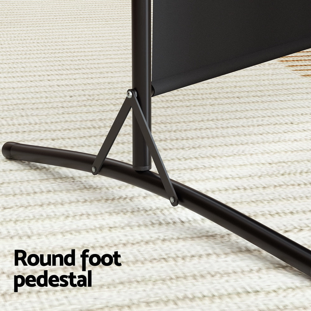 4 Panel Room Divider Screen 345x180cm Fabric - Black