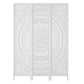 3 Panel Room Divider Screen 132x170cm Circle - White