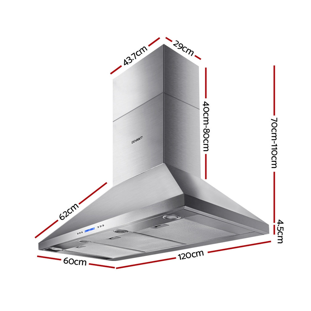 1200mm Commercial BBQ Rangehood - Silver