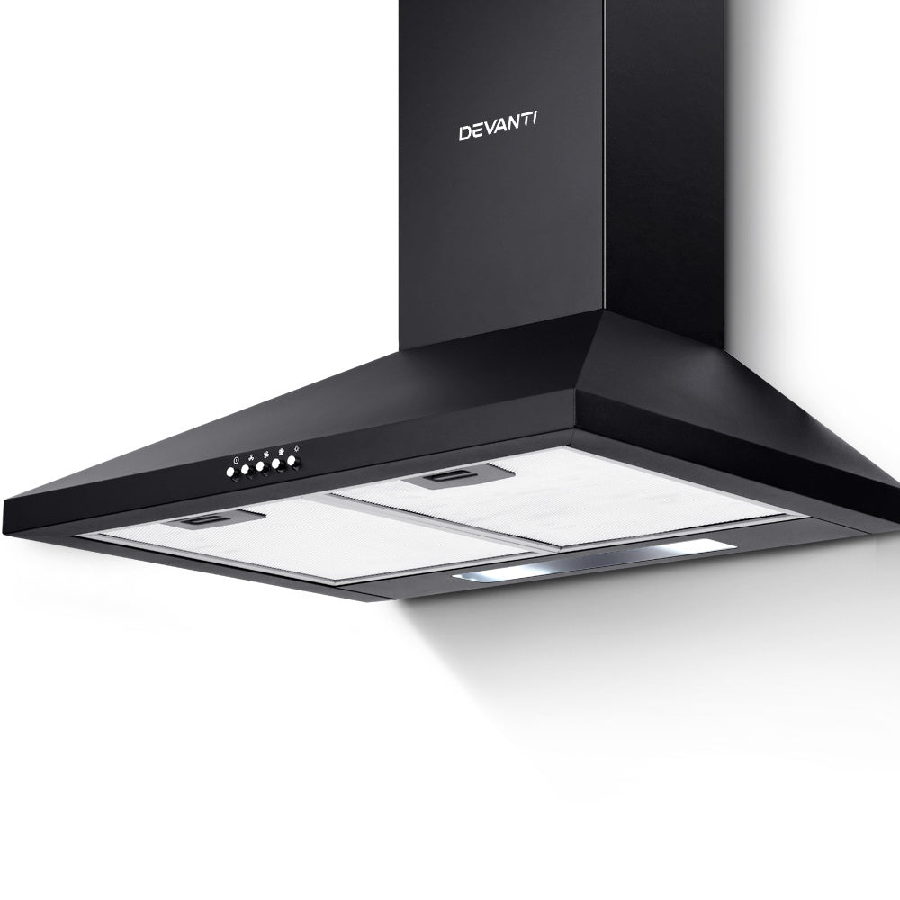 Rangehood 600mm 60cm Kitchen Canopy Black