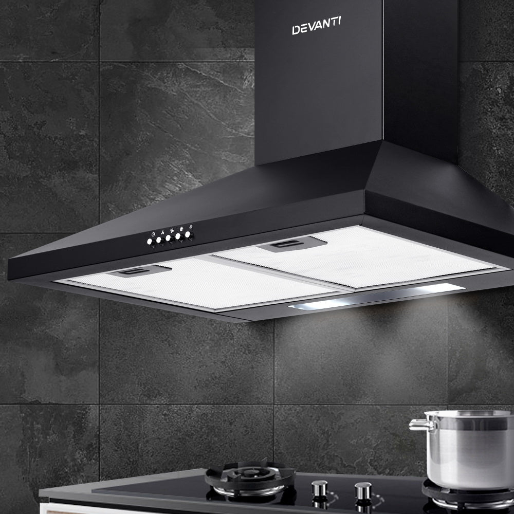 Rangehood 600mm 60cm Kitchen Canopy Black