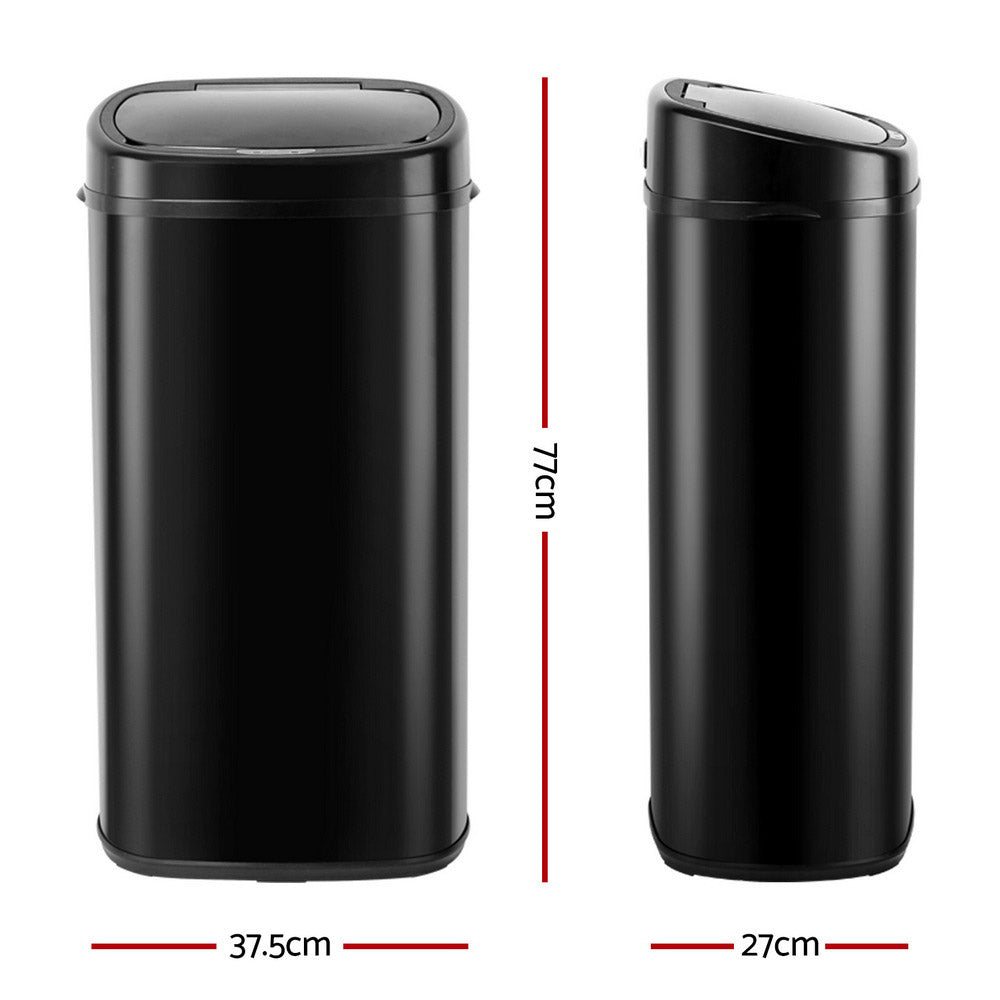 68L Motion Sensor Rubbish Bin - Black