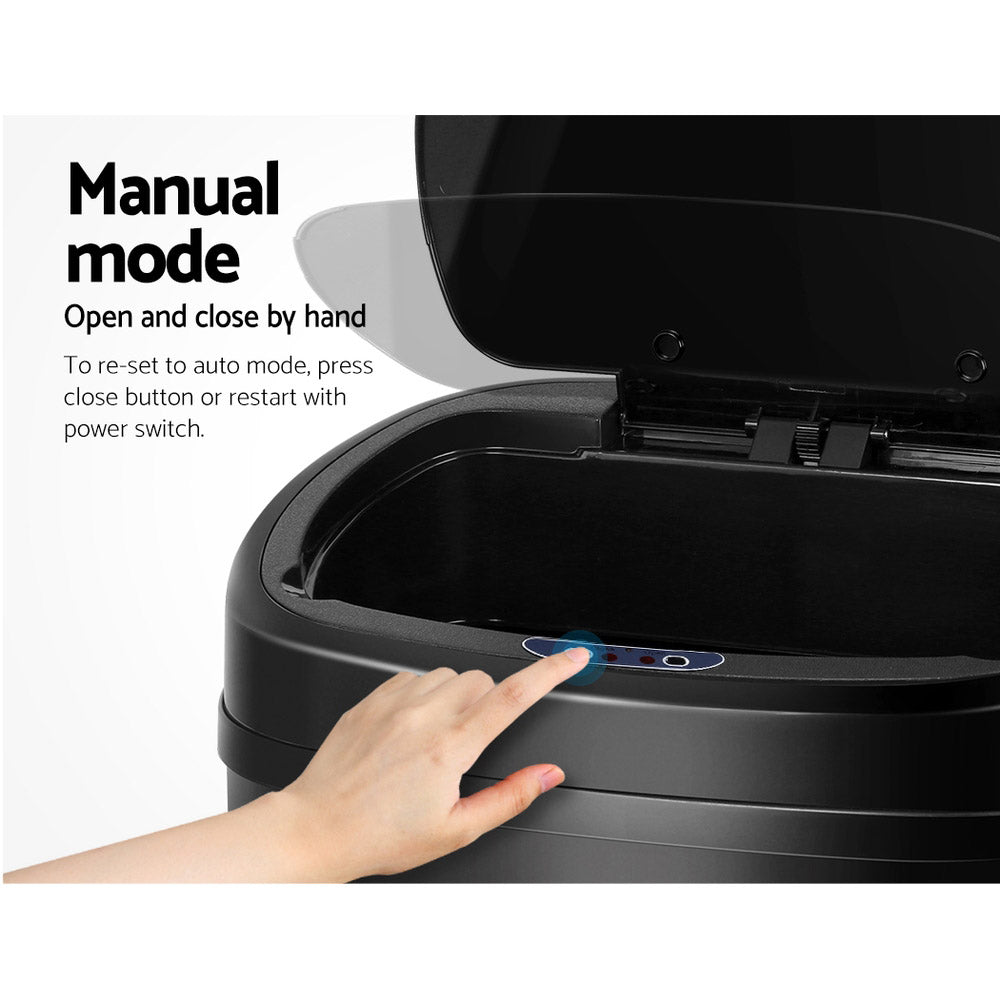 68L Motion Sensor Rubbish Bin - Black