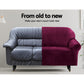 Velvet Sofa Cover Plush Couch Cover Lounge Slipcover 1-Seater Ruby Red