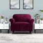 Velvet Sofa Cover Plush Couch Cover Lounge Slipcover 1-Seater Ruby Red