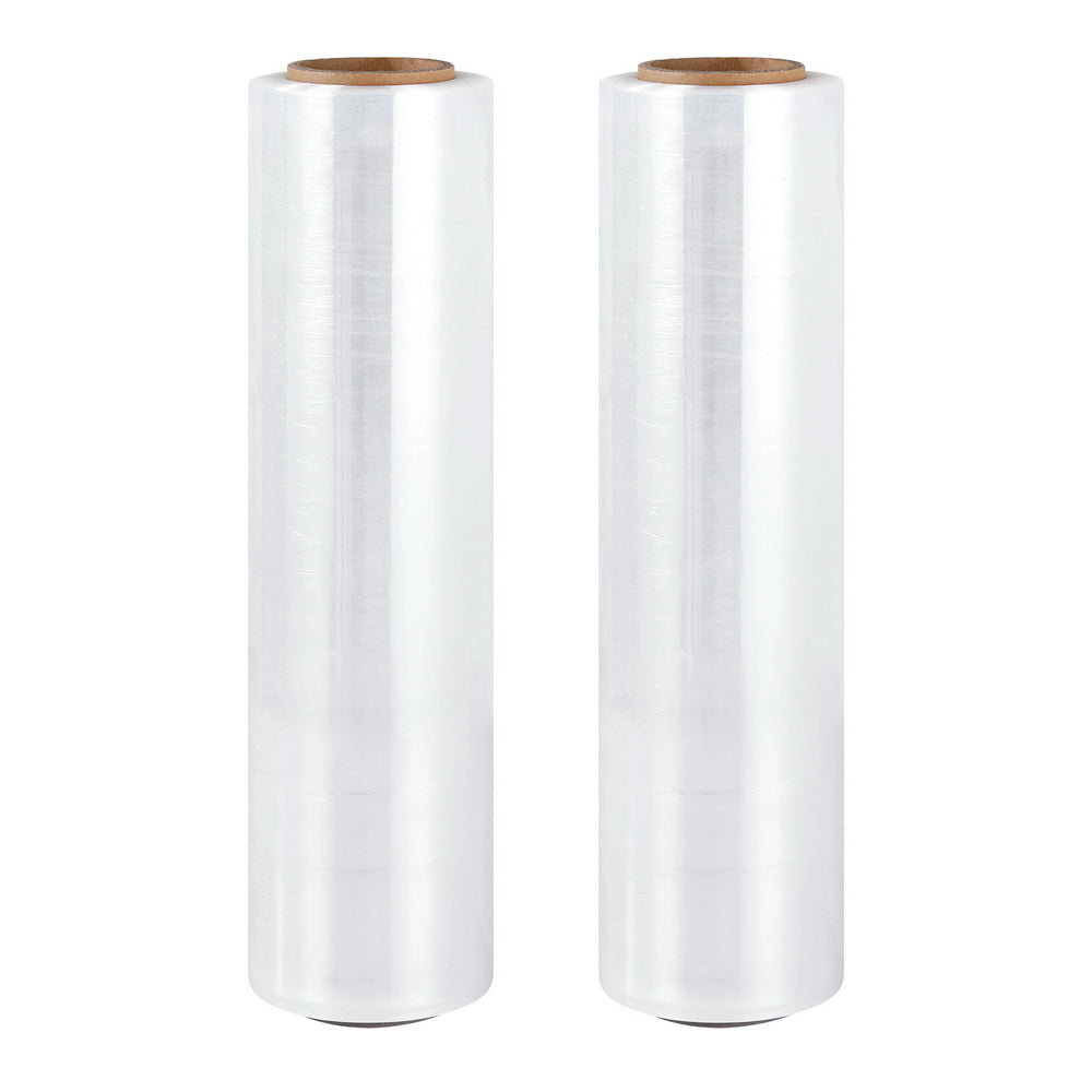 500mm x 400m Stretch Film Pallet Shrink Wrap 2 Rolls Package Use Plastic - Clear