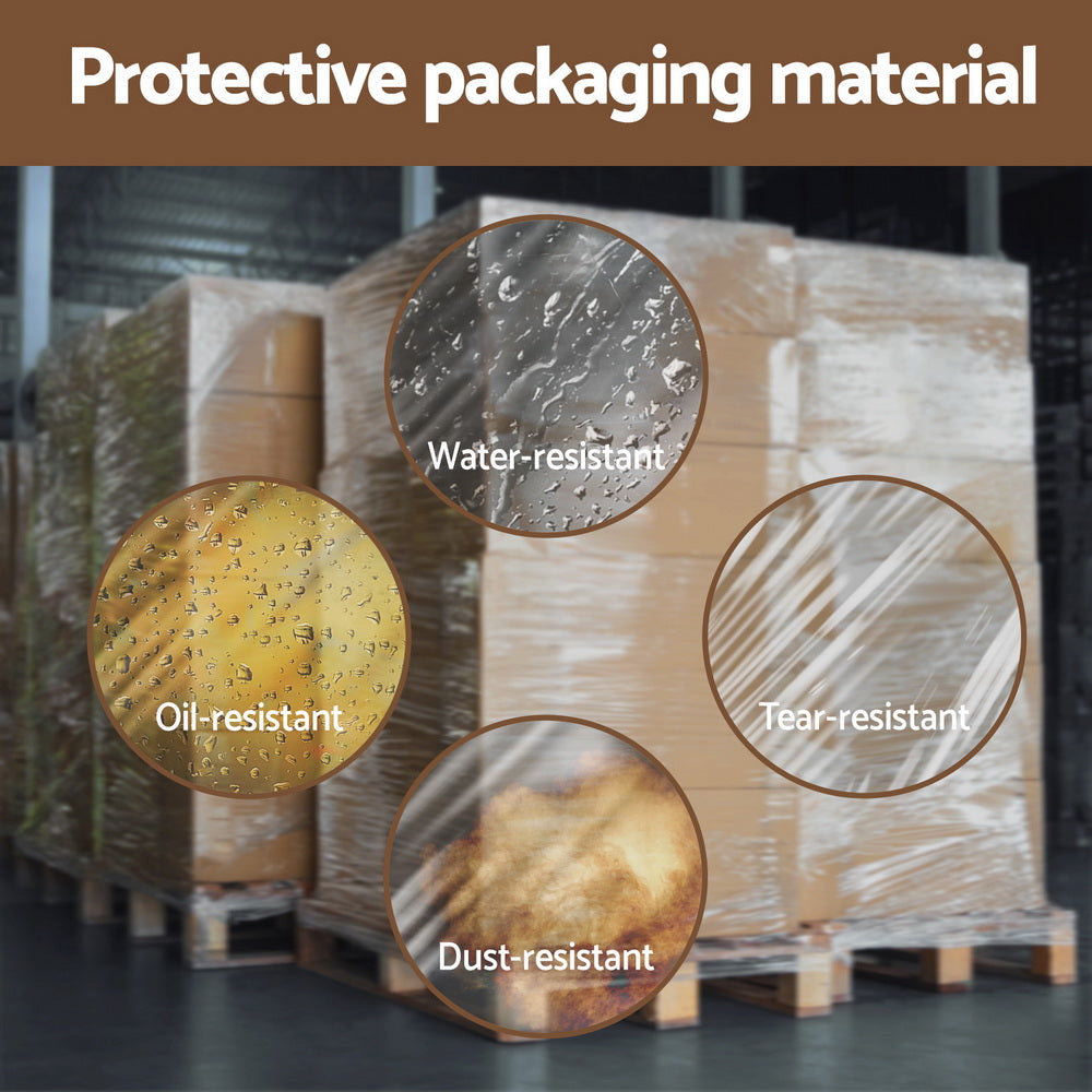 500mm x 400m Stretch Film Pallet Shrink Wrap 2 Rolls Package Use Plastic - Clear