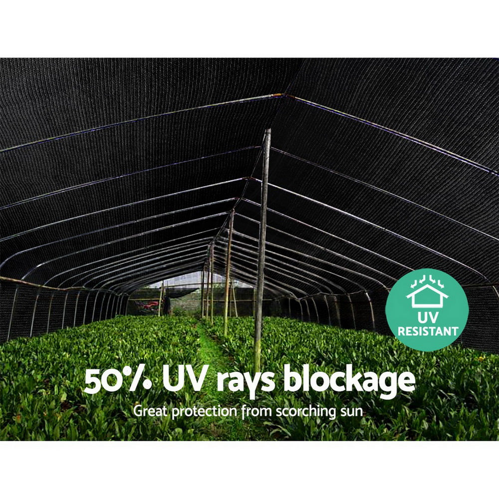 Instahut 50% Shade Cloth 1.83x50m Shade cloth Sail Heavy Duty Black