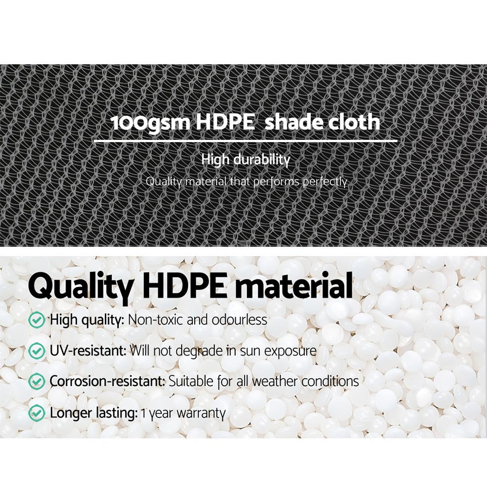 Instahut 50% Shade Cloth 3.66x10m Shade cloth Wide Heavy Duty White