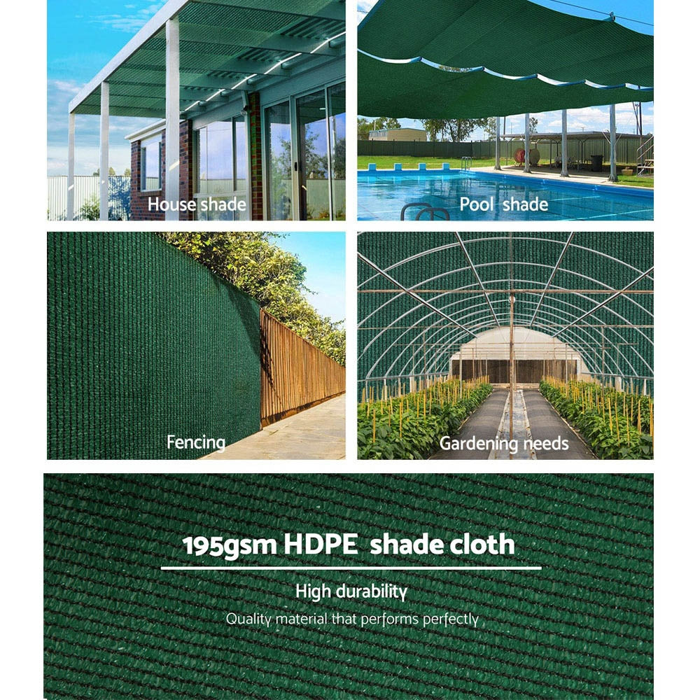 Instahut 90% Shade Cloth 3.66x20m Shade cloth Sail Heavy Duty Green