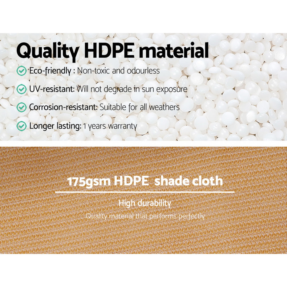 Instahut 70% Shade Cloth 1.83x20m Shade cloth Sail Heavy Duty Beige