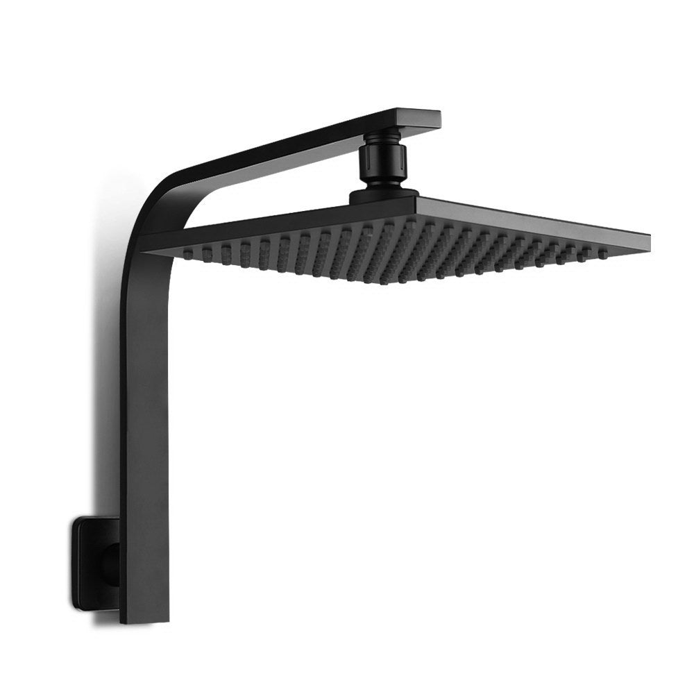 8'' Rain Shower Head Wall Arm Square High Pressure Black