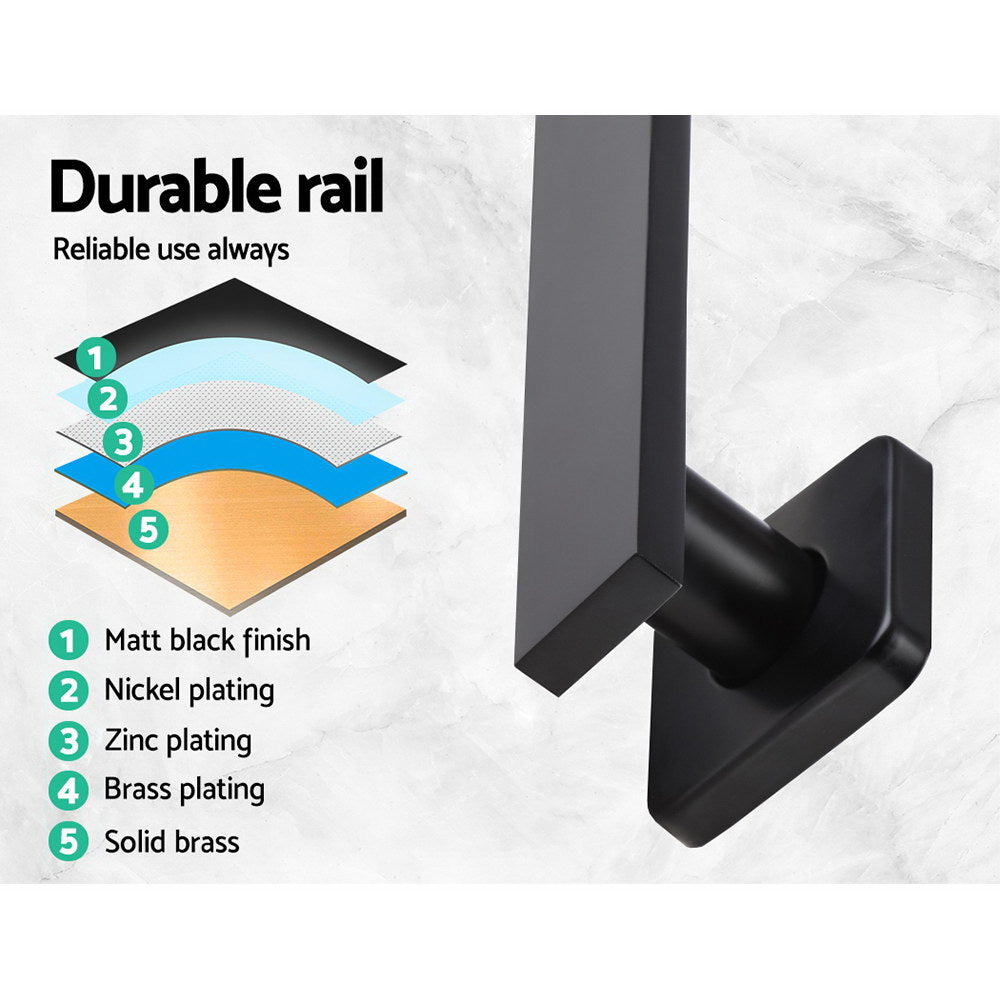 8'' Rain Shower Head Wall Arm Square High Pressure Black