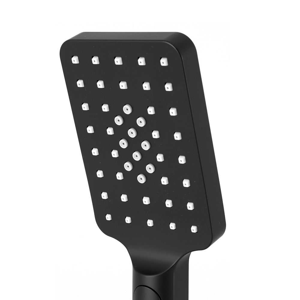 Handheld Shower Head 3.1'' High Pressure 3 Spray Modes Square - Black