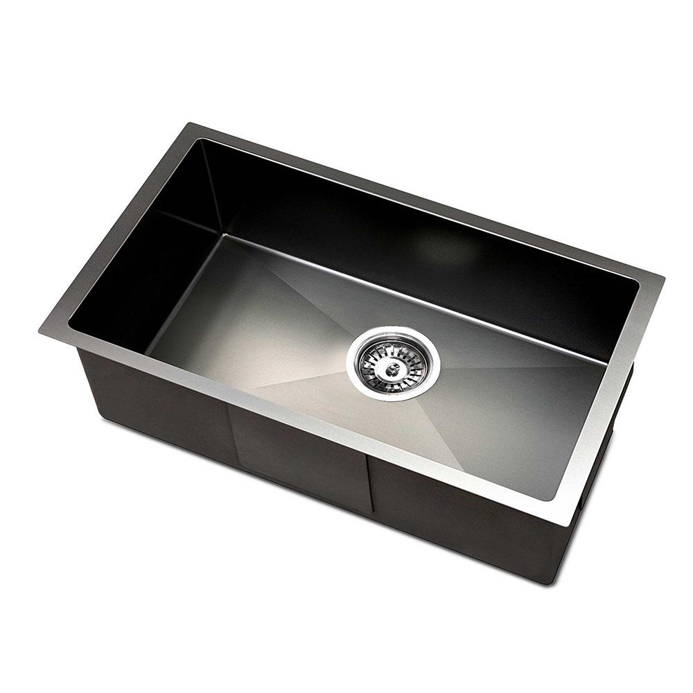 Cefito Kitchen Sink 45X30cm Stainless Steel Basin Single Bowl Black