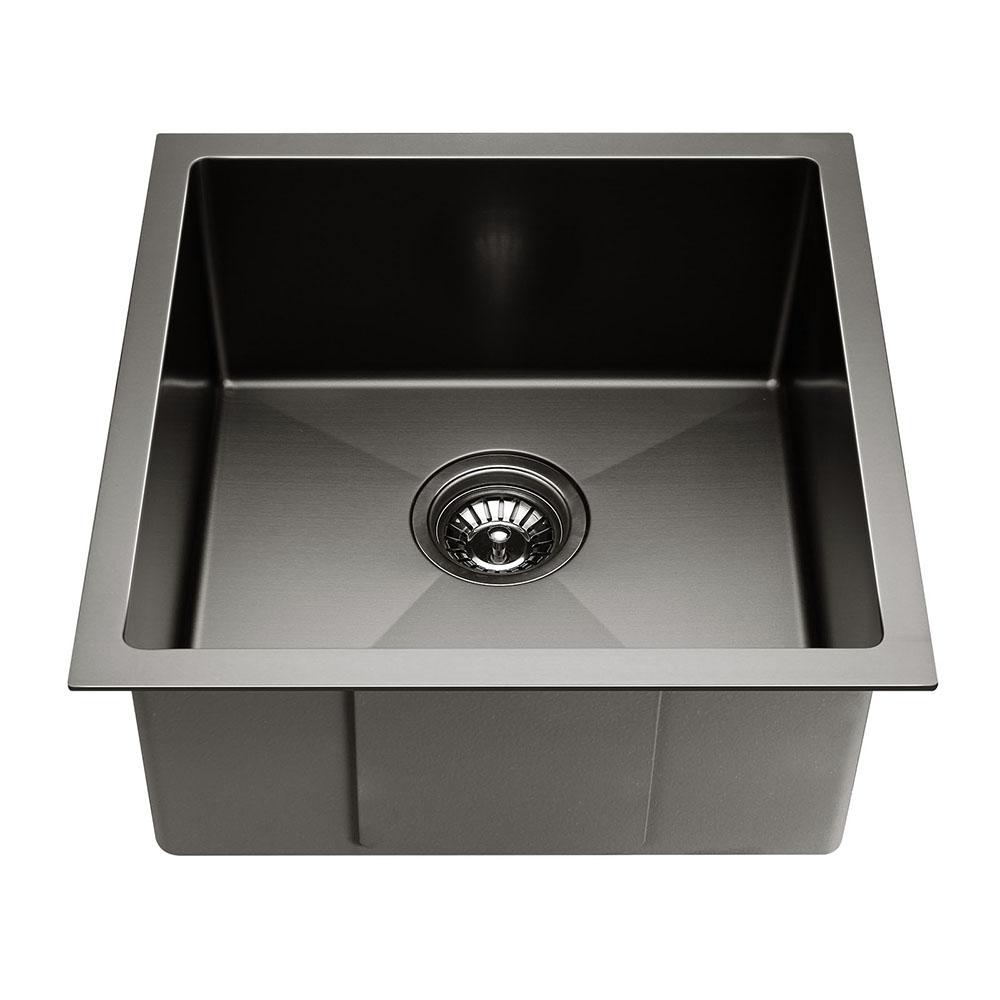 Cefito Kitchen Sink 44X44cm Stainless Steel Basin Single Bowl Black