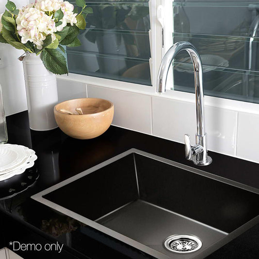 Cefito Kitchen Sink 60X45cm Stainless Steel Basin Single Bowl Black