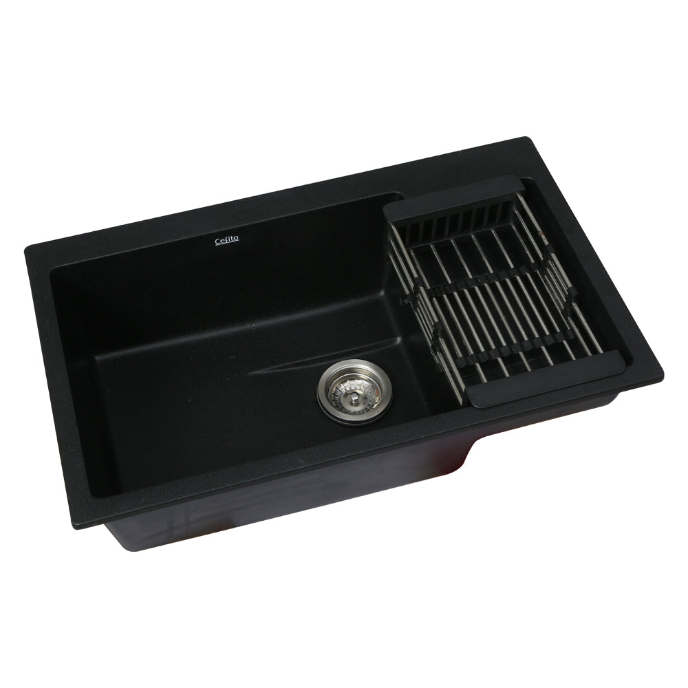 Kitchen Sink 80X48CM Granite Stone Kitchen Sinks in Black