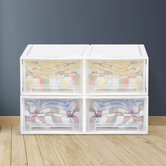 3 Drawers Storage Drawers Set Cabinet Tools Organiser Box Chest Drawer Plastic Stackable Large