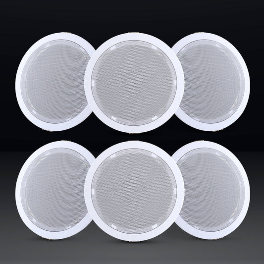 Set of 6 6-Inch Ceiling Speakers In Wall Speaker Home Audio Stereos Tweeter