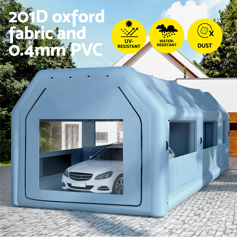 Inflatable Spray Booth 10x5M Car Paint Tent Filter System 2 Blowers