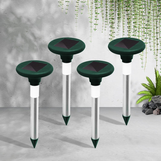 Set of 4 Solar LED Snake Repeller Pulse Plus Ultrasonic Pest Rodent Repellent