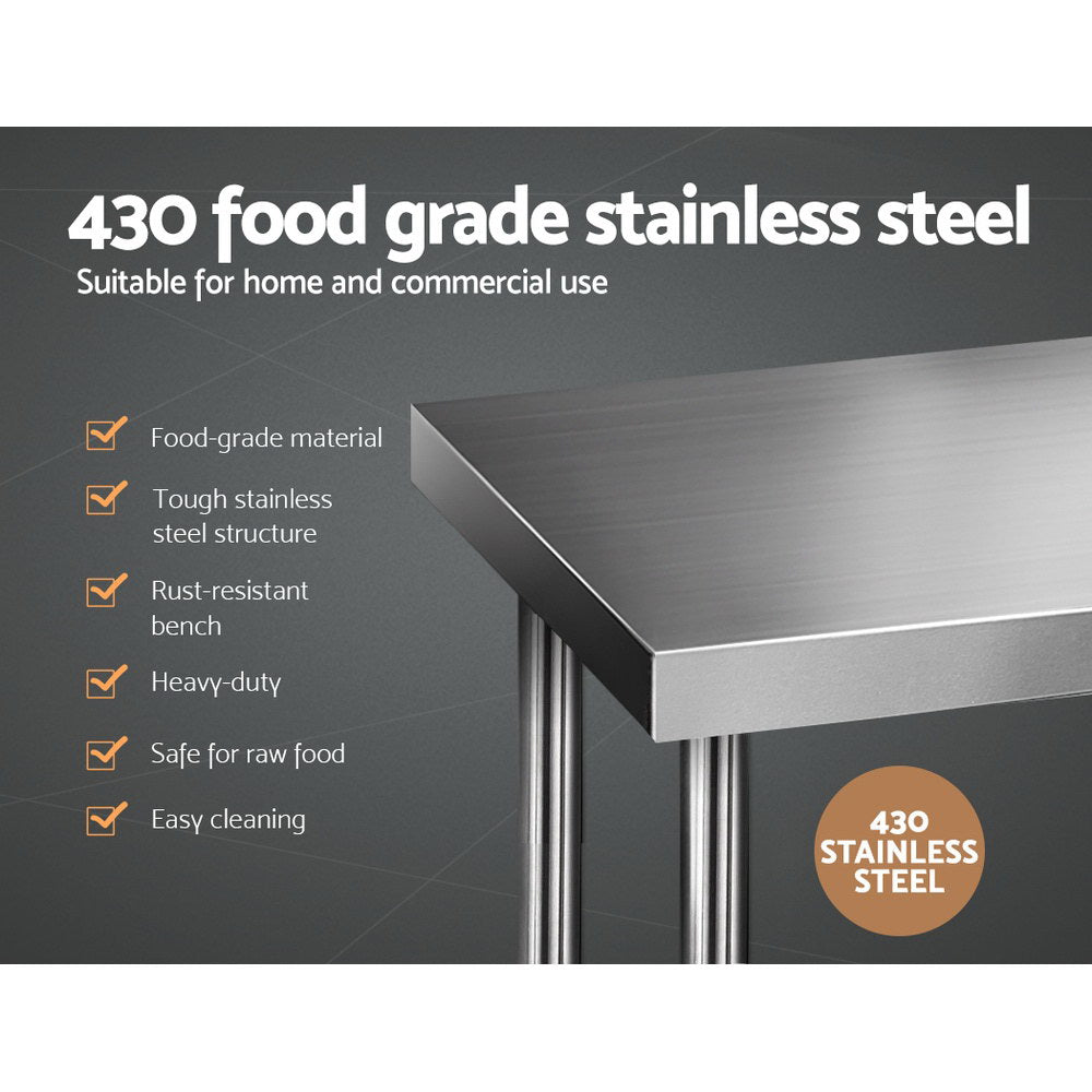 610x610m Commercial Stainless Steel Kitchen Bench