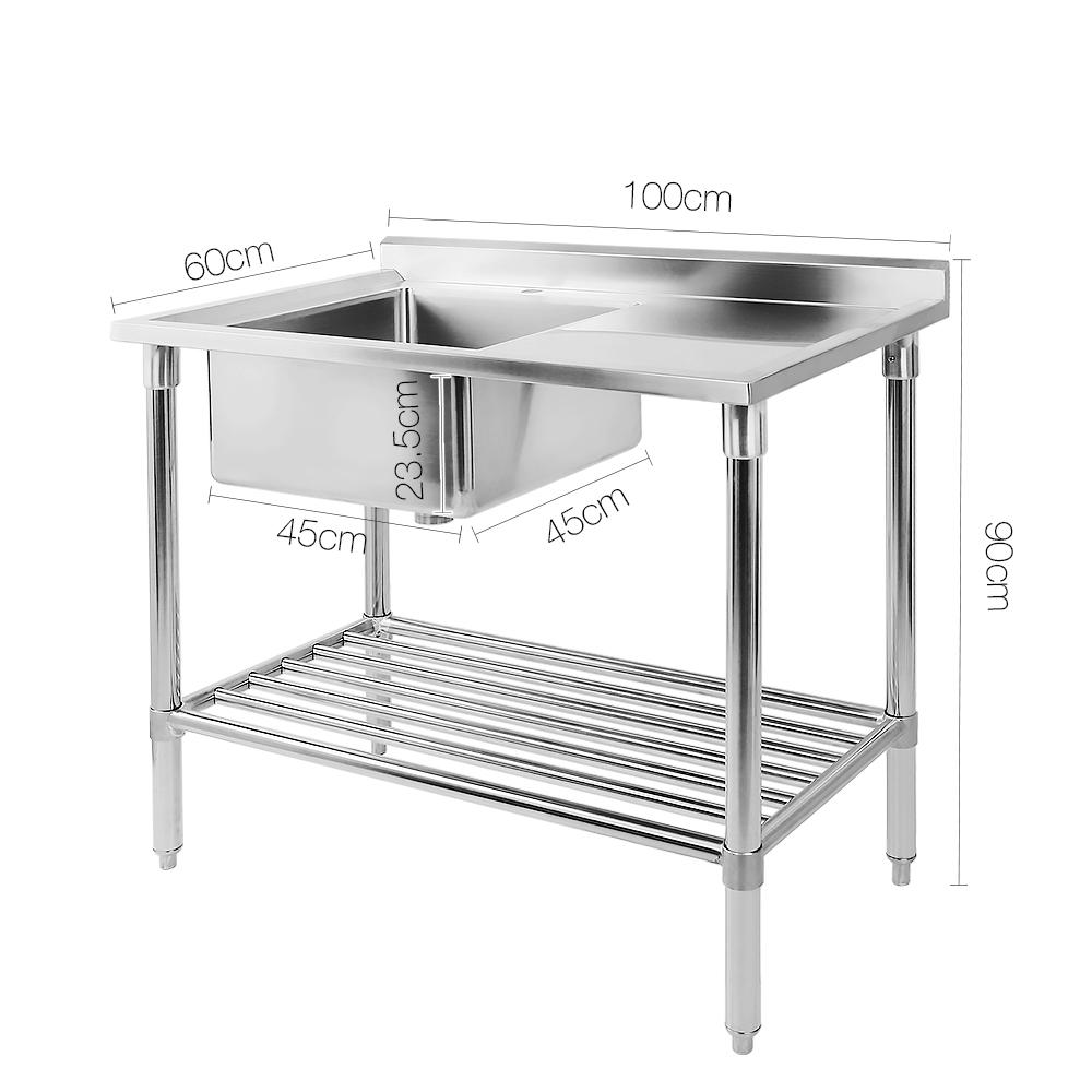 100x60cm Commercial Stainless Steel Sink Kitchen Bench