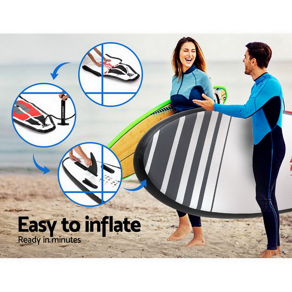 Stand Up Paddle Board 11ft Inflatable SUP Surfboard Paddleboard Kayak Surf - Black