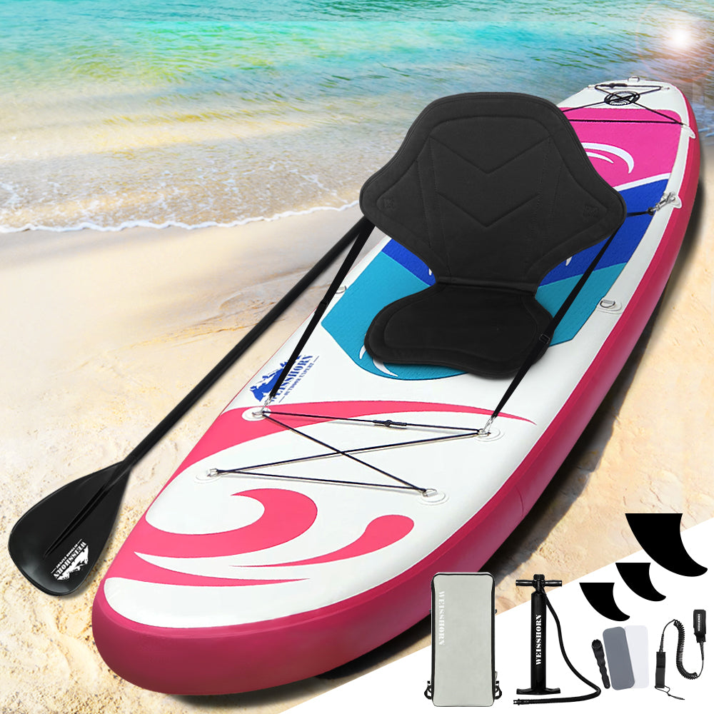 Stand Up Paddle Board 11ft Inflatable SUP Surfboard Paddleboard Kayak Surf - Pink